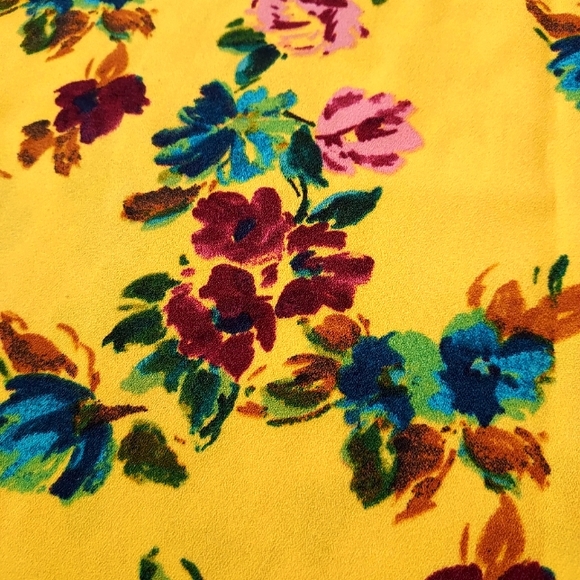 A New Day Yellow Dress Floral Sleeveless size xsmall - elastic waist; summer - Picture 3 of 7